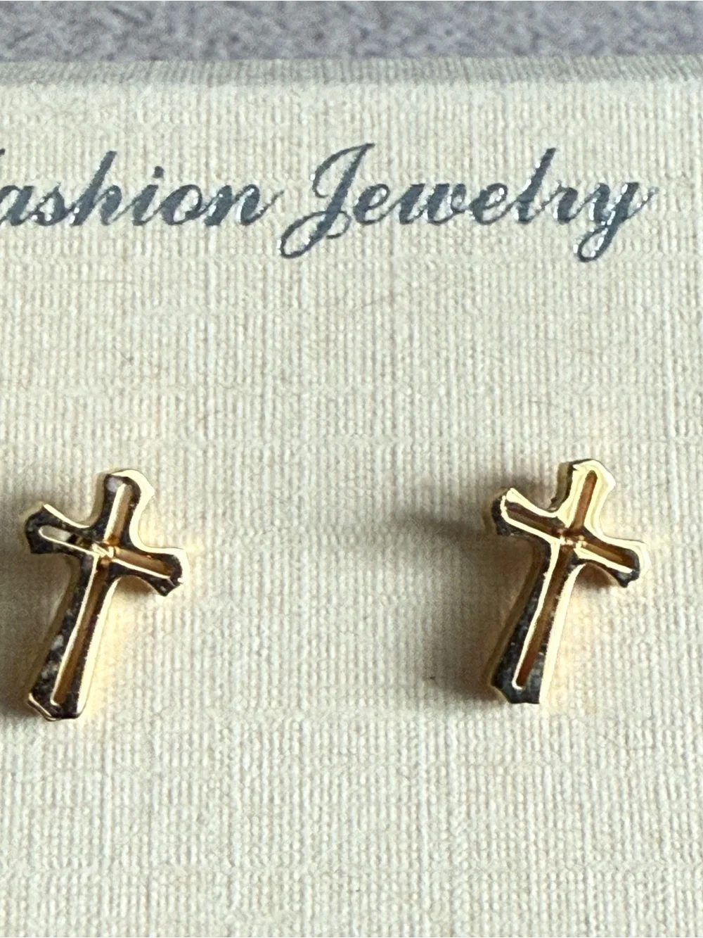 Fashion Jewelry Gold Cross Stud Earrings for Women